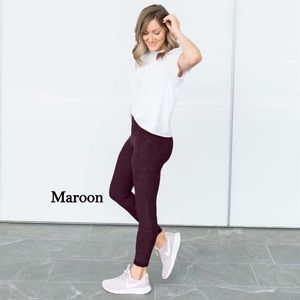 Maroon Moto leggings